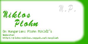 miklos plohn business card